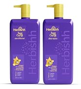 Herbishh Just Curls Shampoo Conditioner Combo (500ml x 2) | Curly Hair Products with Coconut & Sh...