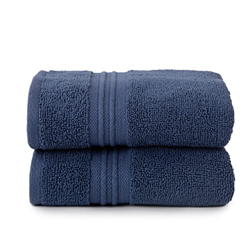 Sticky Toffee Blue Hand Towels Set For Bathroom, Oeko-Tex Terry Cotton, Soft And Absorbent Hand Towel, 500 Gsm, Set Of 2, 16 In X 28 In #TOP4