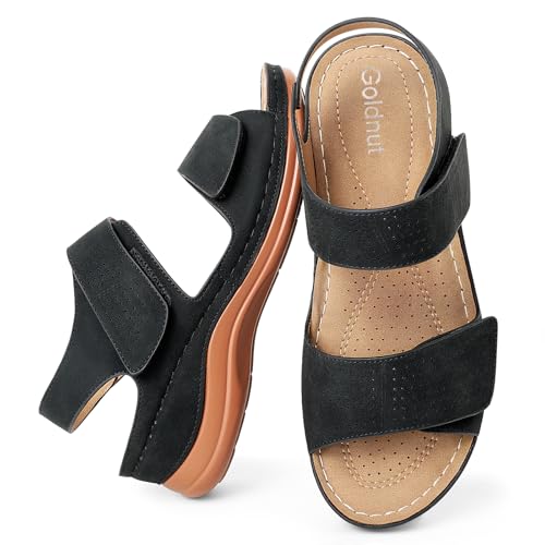 Comfortable Sandals For Women: Casual Walking Flats Sandalias with Arch Support Summer Low Heels
