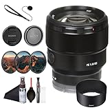 Sony FE 85 mm F1.8 Standard Telephoto Prime Lens – Lightweight Portrait Optics, Smooth 9-Blade Bokeh SEL85F18/2, Filter Kit, Cap Keeper, Cleaning Kit, and More