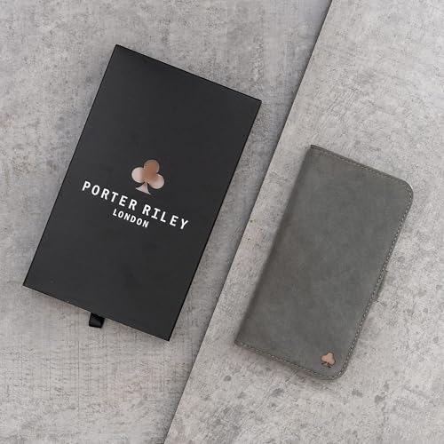 Étui Cuir iPhone 16 Pro Max Porter Riley avec porte-cartes et support gris - 5