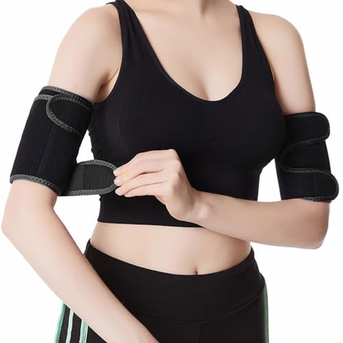 Deyixinup 2 PCS Upper Arm Sleeve Compression Adjustable Elbow Brace Arm Support Wrap Elastic Biceps Triceps Muscle Support for Men Women Workout Cycle Basketball Upper Arm Support - Image 3