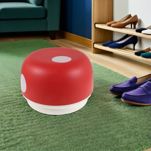 Tabouret à chaussures structure stable en PP motif champignon rouge - 8