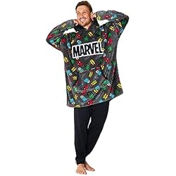 Marvel Sudadera Oversize Hombre - Sudaderas Polares Hombre (Gris AOP)