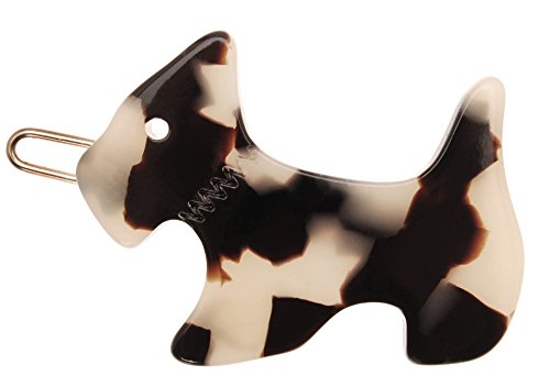Mini barrette à boule chien écossais France Luxe Ivoire Tokyo pour cheveux fins