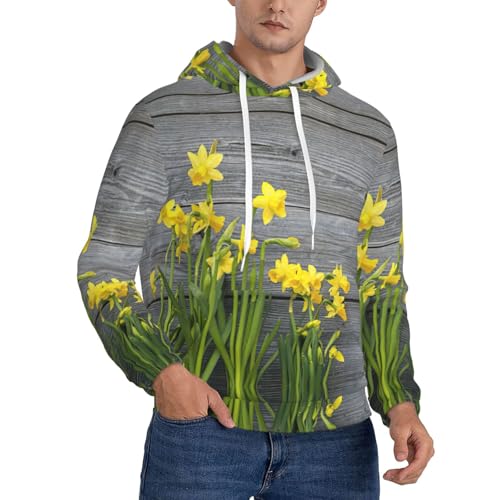 Sweat à capuche en polaire hommes pull chaud imprimé floral original