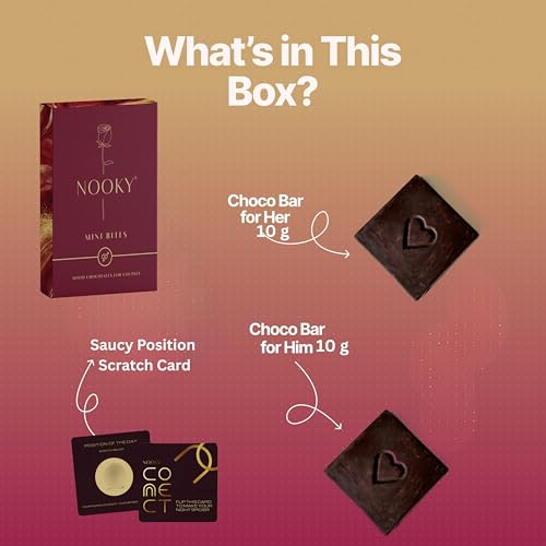 Image of NOOKY Mini Bites Mood-Enhancing Dark Chocolate for Men & Women | Vegan, Gluten-Free | Free Saucy Scratch Card | Pack of 3