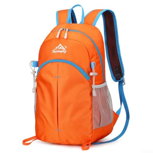 Trurovem Sac à dos de randonnée pliable ultraléger de 20 l avec poche pour ordinateur portable, sac à dos résistant à l'eau pour voyage, camping, cyclisme, sac d'extérieur léger (orange)