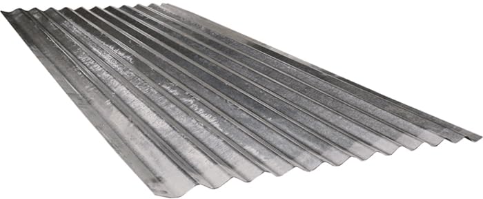 Generico PZ 10 LAMIERA ZINCATA ONDULATA A Foglio 200x90 CM - SPESS. 0,25 mm Copertura -Morello-RETI-