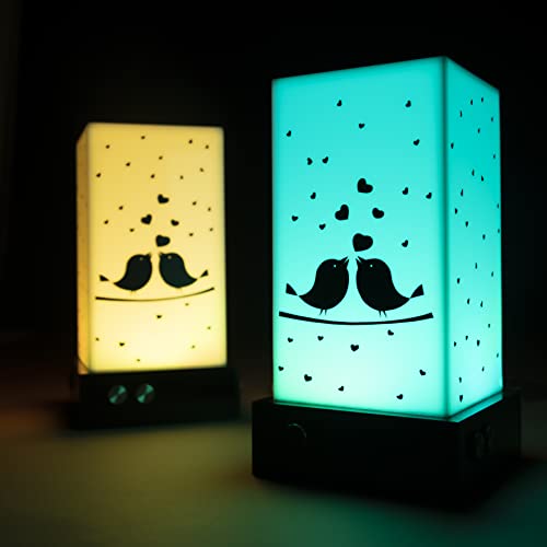 Telepathy Love Birds – Friendship Long Distance Lamp for Couples | Long Distance Gift for Fiancee Boyfriend, Girlfriend, Husband, Wife (Set of 2)