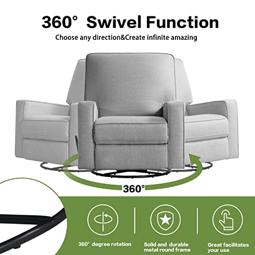 Ashomeli Swivel Glider And Recliner Chair,Swivel 360°,Water Repellent & Stain Resistant (Gray) #TOP3