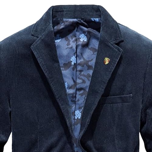 Men's Loose Corduroy Blazers Plus Size Vintage Suit Jacket Casual Work Wear Sport Coat2