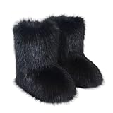 YFJNV Women's Faux Fur Boots, Furry Fuzzy Mid Calf Snow...