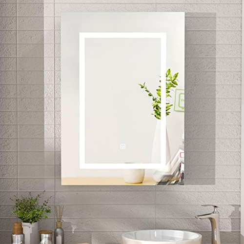 Mepplzian Bathroom Mirror Cabinet with Led Lights Illuminated Mirror Cabinet with Shelf Cupboard Storage LED Medicine Cabinet Wall Mounted Brightness Adjustable 70 x 50x13CM
