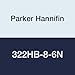 Parker Hannifin 322HB-8-6N Par-Barb Nylon Union Connector Fitting, 1/2" Hose Barb x 3/8" Hose Barb, White