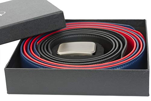 Joseph Elliott Belts Men's Genuine Leather Ratchet Adjustable Golf Belt, College Inspired Colors, 3 Golf Belt Set3