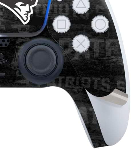 Skinit Decal Gaming Skin Compatible with PS5 Bundle - Officially Licensed NFL New England Patriots Black & White Design