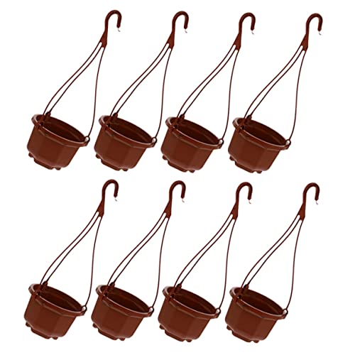 KITANDOVE 8 Juegos De Pequeñas Macetas Colgantes con Gancho para Plantas De Interior Y Exterior para Plantas De Araña Pothos Verdes Raíces Aireadas