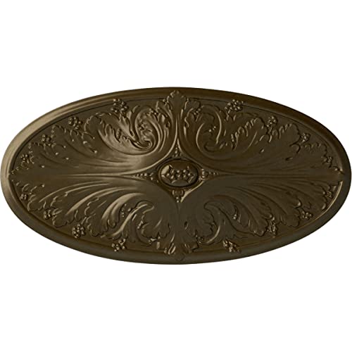 Ekena Millwork CM24X12MABRS 24 3/4"W X 12 1/2"H X 1 3/4"P Madrid Ceiling Medallion , Brass