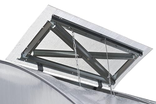 Dachfenster für Robustes Gewächshaus Gärtner mit Automatik | verzinkter Stahlrahmen | Nachrüstbare Belüftungsfenster | Erhöht die Luftzirkulation | UV- und witterungsbeständig