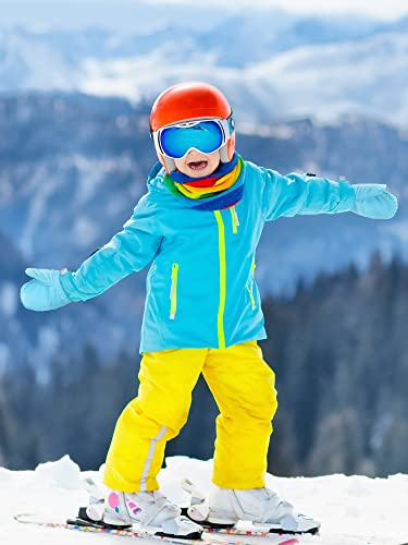 3 Pairs Kids Ski Mitten Toddler Winter Waterproof Snow Gloves Unisex Cold Weather Warm Mitten For 3-6 Years Girls Children Boys Skiing Snowboarding (Pink, Light Blue, Rose Red,1-3 Years) #TOP5