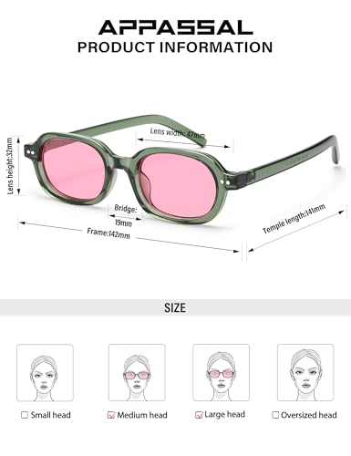 Retro Small Rectangle Sunglasses for Women Mens Trendy Rounded Square Sunnies AP3749