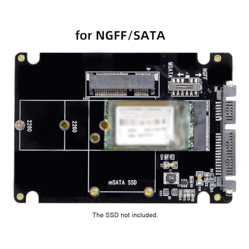 Adaptador Combo M.2 B+M-Key y mSATA a SATA 3.0 con Switch miniatura 6