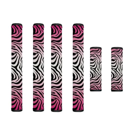 Image of Refrigerator Door Handle Covers Set of 6 Washable Kitchen Appliance Decor Handles Keep Clean Anti-Slip Fridge Accessories Home Decor, Zebra Print Pink Gradient