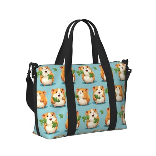 Laptop Tote Bag for Women Work - Cute Hamster Leaf Print Weekender Overnight Bags for Women Travel, Gym Duffle Bag for Men, Personal Item Crossbody Travel Bags for Men Carry On