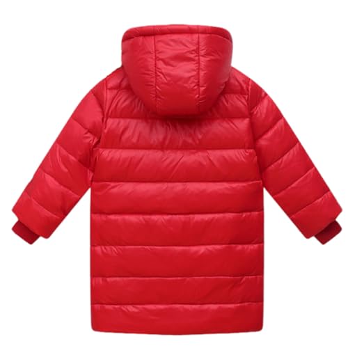 Boys Girls Mid Puffer Jacket Long SleeveQuilted Hooded Shiny Coat with Pockets Winter Thick Warm Comfy Down Jacket3