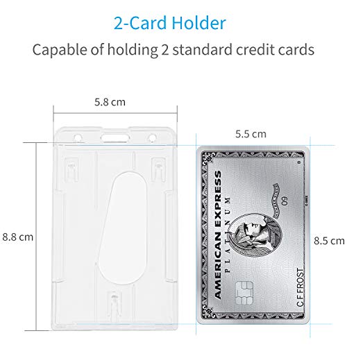 Uniclife Verticale Badgehouder voor 2 Kaarten Doorzichtige Plastic ID-Creditcard Beschermer met Duimgleuf, 5 Stuks - Image 7