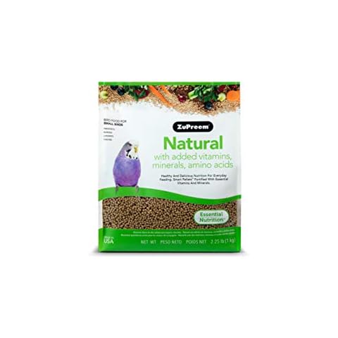 ZuPreem Natural Pellets Bird Food for Small Birds, 2.25 lb (Pack of 1) - Made in USA, Essential Nutrition for Parakeets, Budgies, Parrotlets Cover