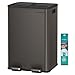 SONGMICS Cestino da Cucina, 2 x 30 L, 2 Scomparti, Pattumiera a Pedale con Coperchio a Chiusura Morbida e Secchio Interno, Acciaio Inossidabile, 15 Sacchi Inclusi, Grigio Ardesia LTB741G01 immagine