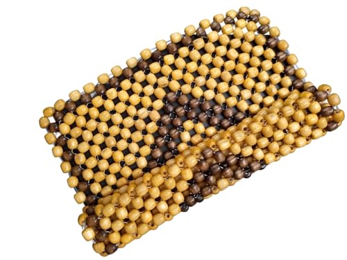 Image of SARTE Wooden Beads for Car Seat Ultra Comfort Wooden Beads Cover Acupressure Sitting Bead Seat Wooden Cushion Pad for All Type of Chairs (Beige, 2Pc)