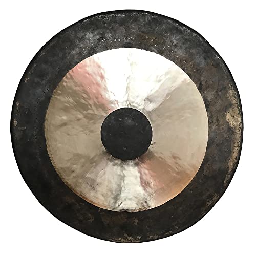Bronze Chinese Gong, Calming Sound and Beautiful Shimmering Wash Quality, Traditional & Aged Look, for Sound Healing, Meditation, Yoga(Size:22 Inch)