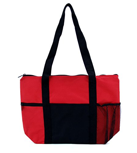 Metro Traveler Zippered Tote Bag/Shoulder Bag/Durable Bag (Red) - Main Image