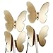 QWEA Perchero Pared, Perchero con Estante, Perchero Doble para Sombrero Gancho de Mariposa Creativo Dorado Cepillado montado en la Pared Ganchos de latón Macizo para Pared, Ganchos para Batas de