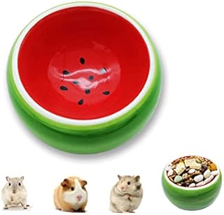 Simpcozy Hamster Bowl, Chewing Proof Ceramic Hamster Bowl, Durable Hamster Feeding Bowl Water Bowl For Hamster, Gerbil, Chinchilla, Sugar Glider, Squirrel, Hedgehog, Rat (Watermelon)
