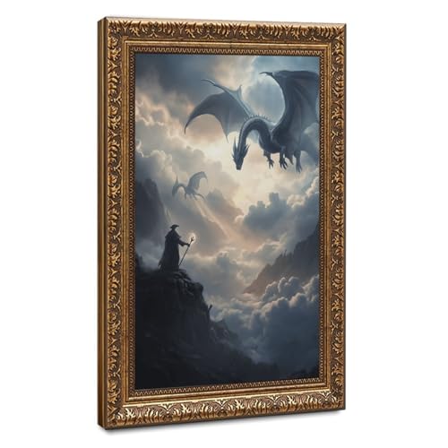 Poster dragons awakening pour salon et décoration murale chambre à coucher