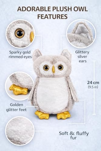 Image of Prime Nest Owl Soft Stuffed Plush Bird Toy for Kids Boys & Girls Birthday Gifts (Light Brown, 24 cm)