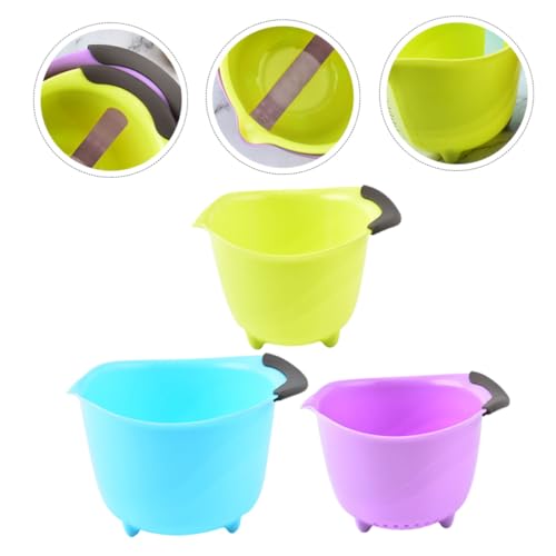 Set de 3 tazones multiuso para cocina con cesta y marcas de medición miniatura 7