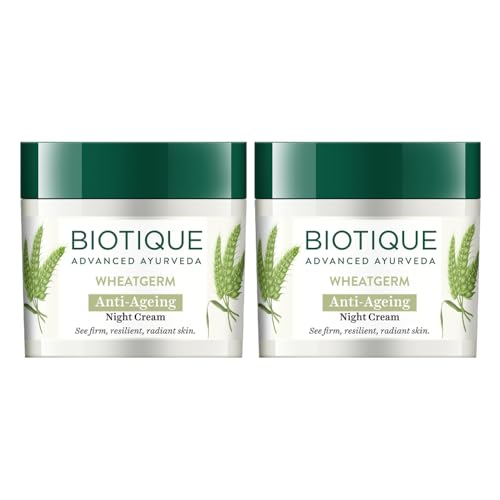Image of Wheat Germ Anti- Ageing Night Cream Reduces Fine Lines Lightens dark Spots, 100g (50g x 2)