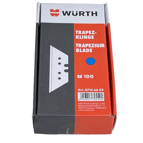 Würth 100x Trapezklingen Ersatzklinge für Trapezmesser Cuttermesser Schaber 07156602