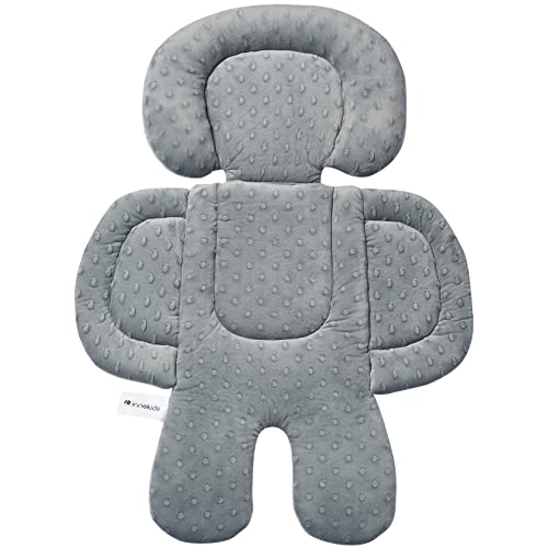 Image of Innokids Infant Car Seat Insert for Newborn, 2 in 1 Reversible Soft Padded Baby Head and Body Support for Stroller, Carseat, Swing (Beige/Gray)