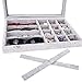 AUTOARK Ice Velvet Clear Lid 24 Grid Jewelry Tray Showcase Display Organizer,AJ-022