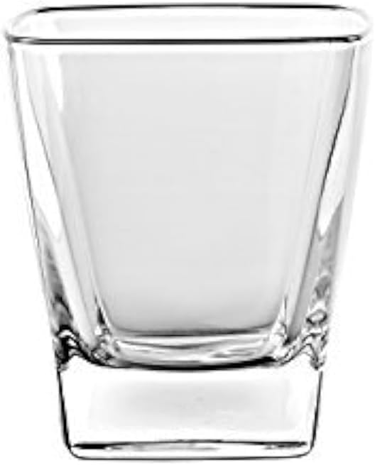 Barski - European Glass - Square - Double Old Fashioned Tumbler Glasses - Uniquely Designed - Set of 6-11 oz. - Made in Europe