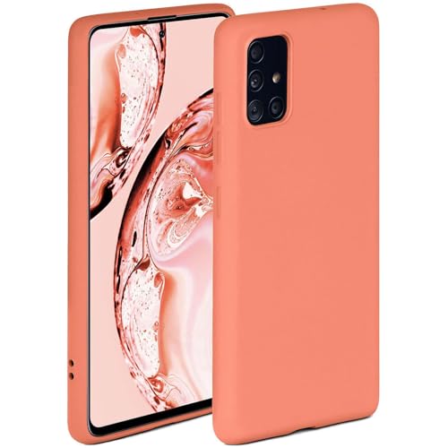 Custodia morbida compatibile con Samsung Galaxy A51 custodia con bordo rialzato per la protezione dello schermo per telefono opaco arancione silicone