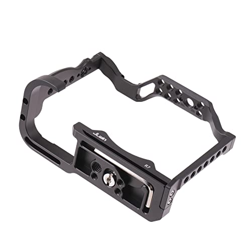Hersmay Aluminium Camera Cage for Canon EOS R7 Mirrorless Cameras with Cold Shoe,Handle Locating Holes,Multiple 1/4" 3/8" Screw Holes - Image 4
