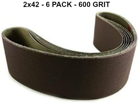 2x42-600 Grit 6 Pack - Premium Silicon Carbide Knife Sharpening Belts Made in USA