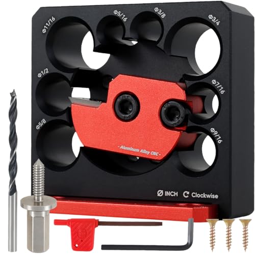 Dowel Maker Jig Kit, Imperial 5/16-3/4inch Adjustable Drill Milling Dowel
